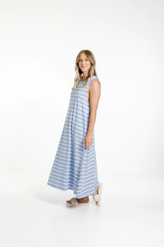 Bella Dress - Blue/White - 50% Off