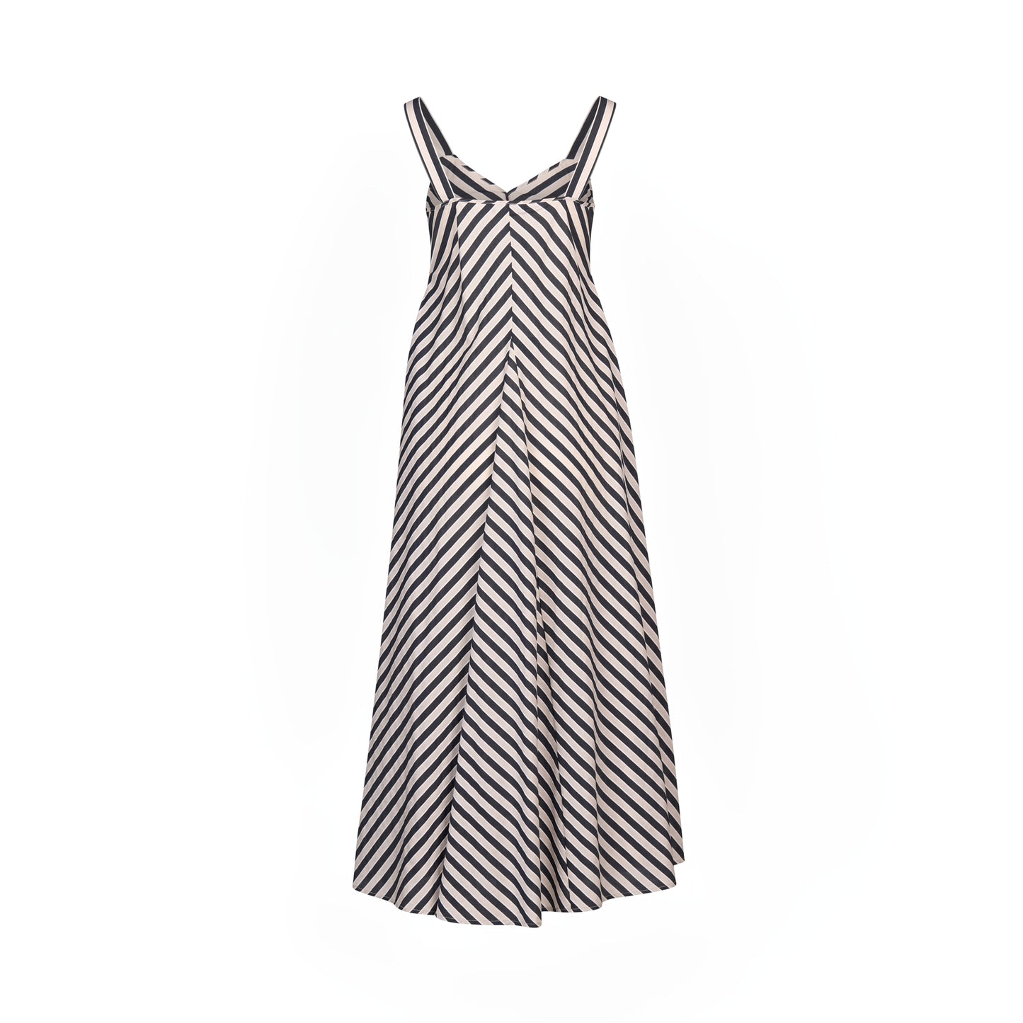 Gala Dress Black/Ecru Stripe