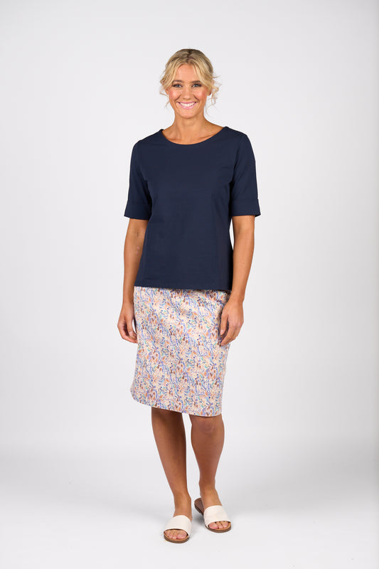 Boat Neck Tee - 4262 - Navy