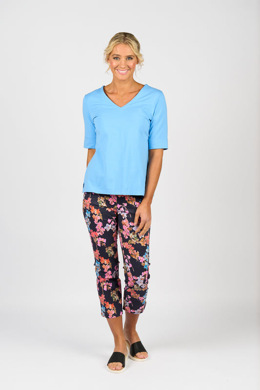 Vee Neck Tee - 4264 - Sky