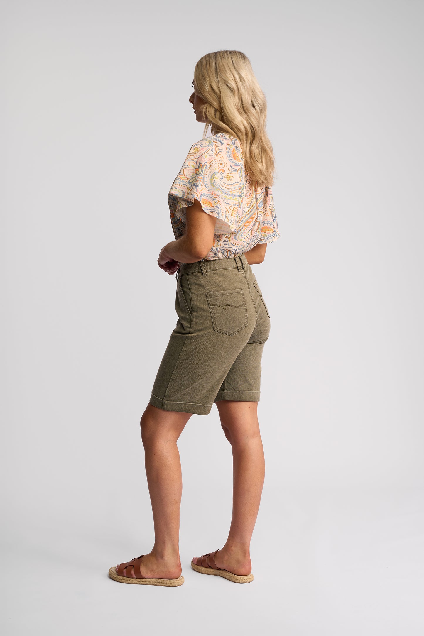 5775AS - Havana Short - Sage Stripe Denim - (Due 2nd Week Aug)