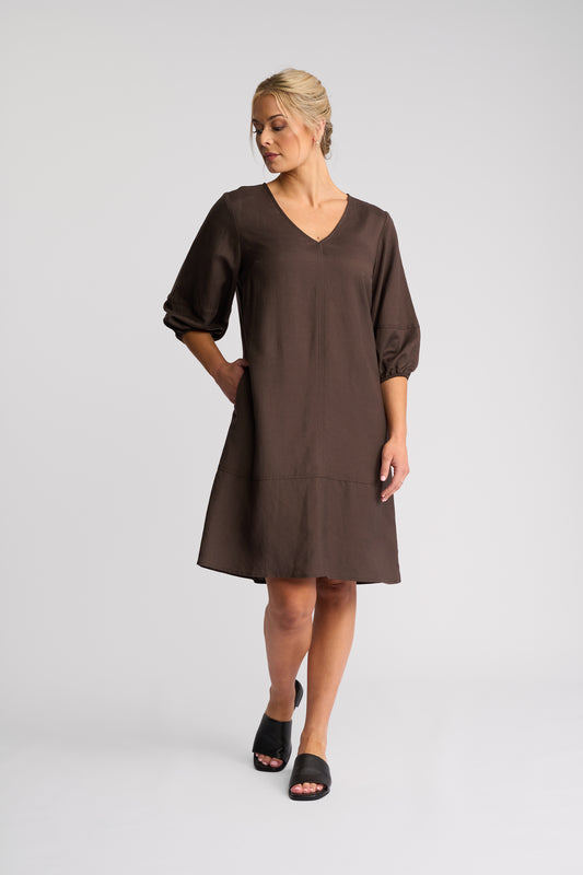 6134 - Newman Dress - Chocolate (Due 3rd Week Aug)