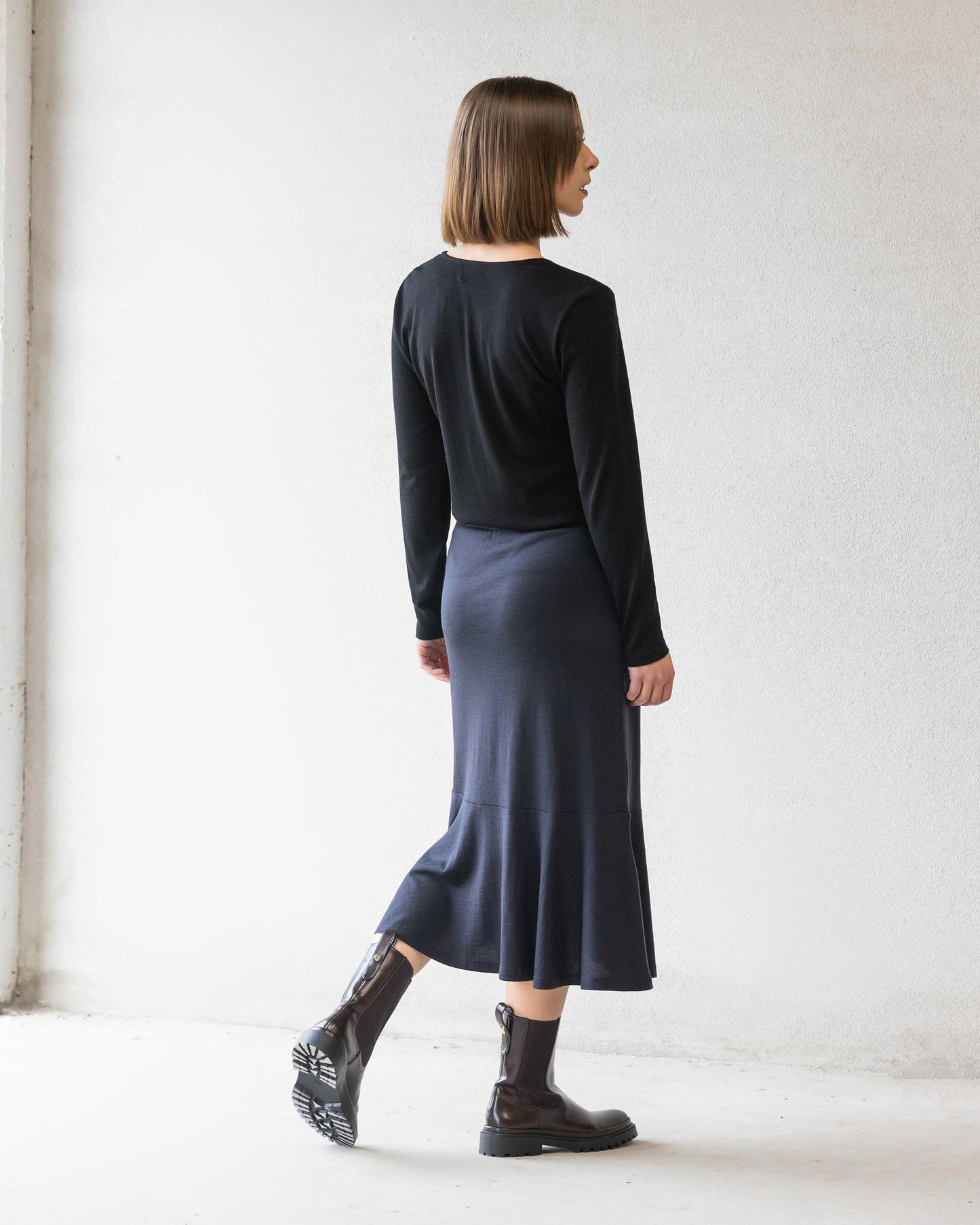 Carrie Merino Skirt - Midnight