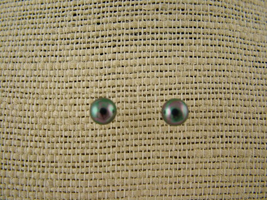 Black Crushed Seashell Pearl Studs - PL0288