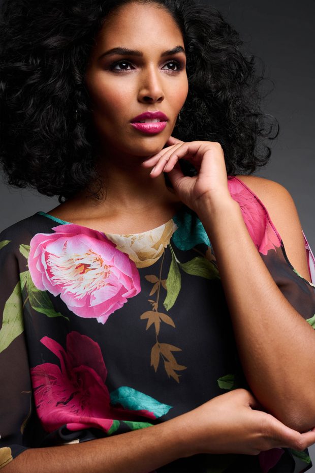 Overlay/Black Floral Dress