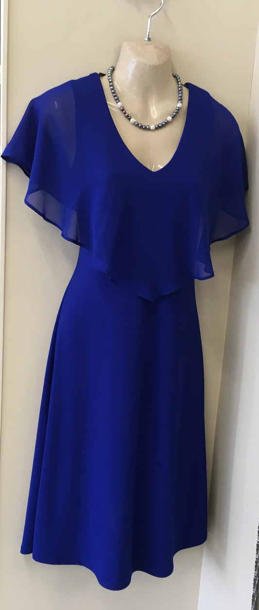 Chiffon Overlay Dress Royal Sapphire