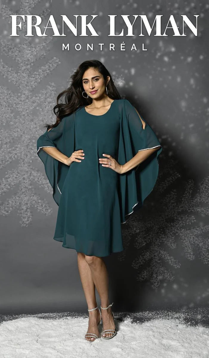 Chiffon Overlay Dress Spruce