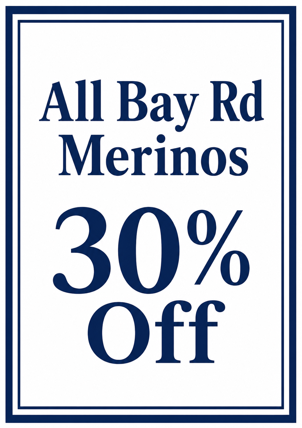 Bay Road Merino 30% Off