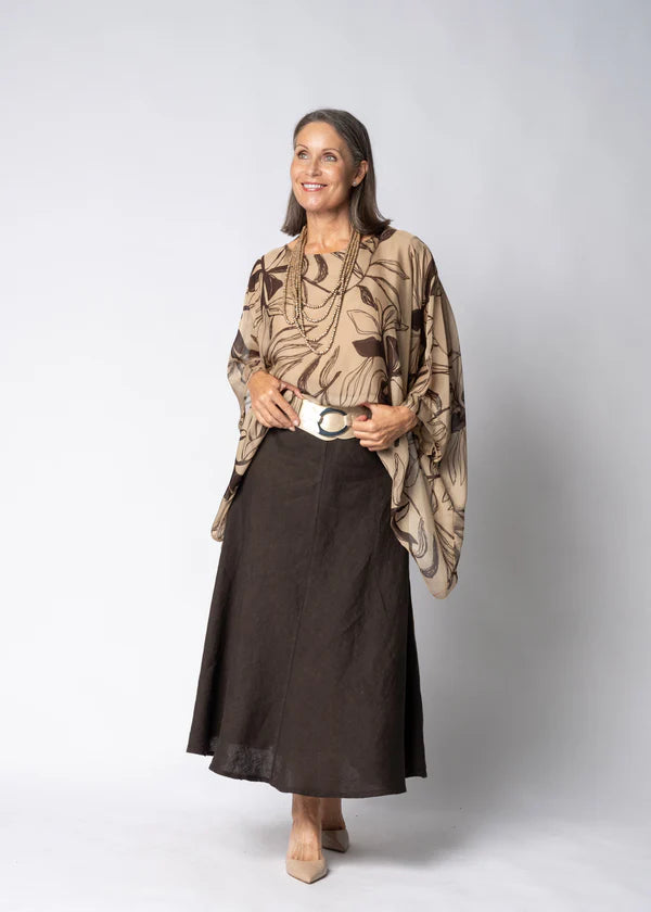 Nayara Silk Top in Latte