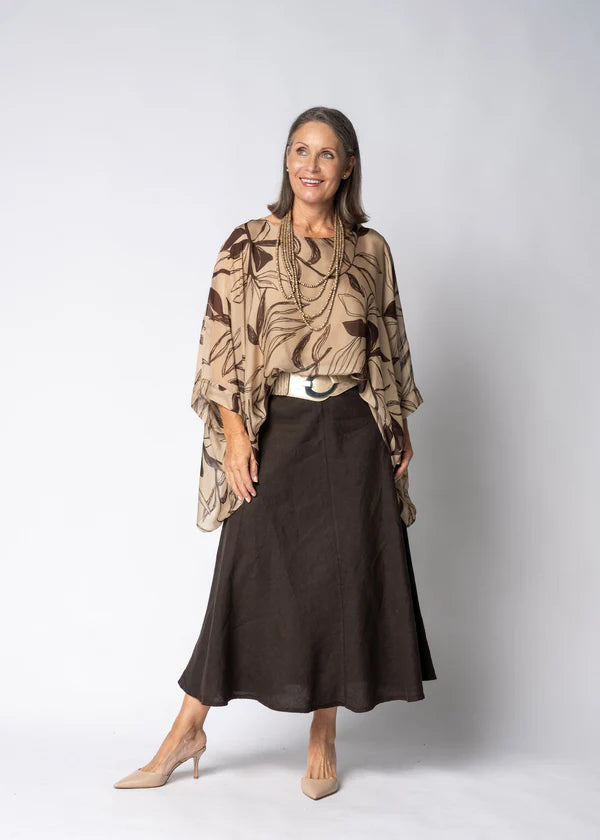 Nayara Silk Top in Latte