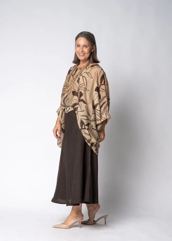 Nayara Silk Top in Latte