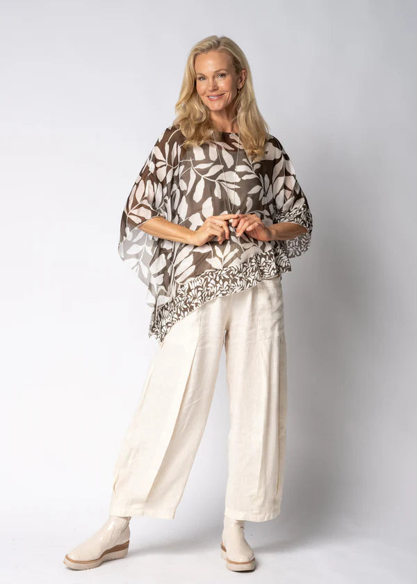Lyris Silk Top in Moss Green