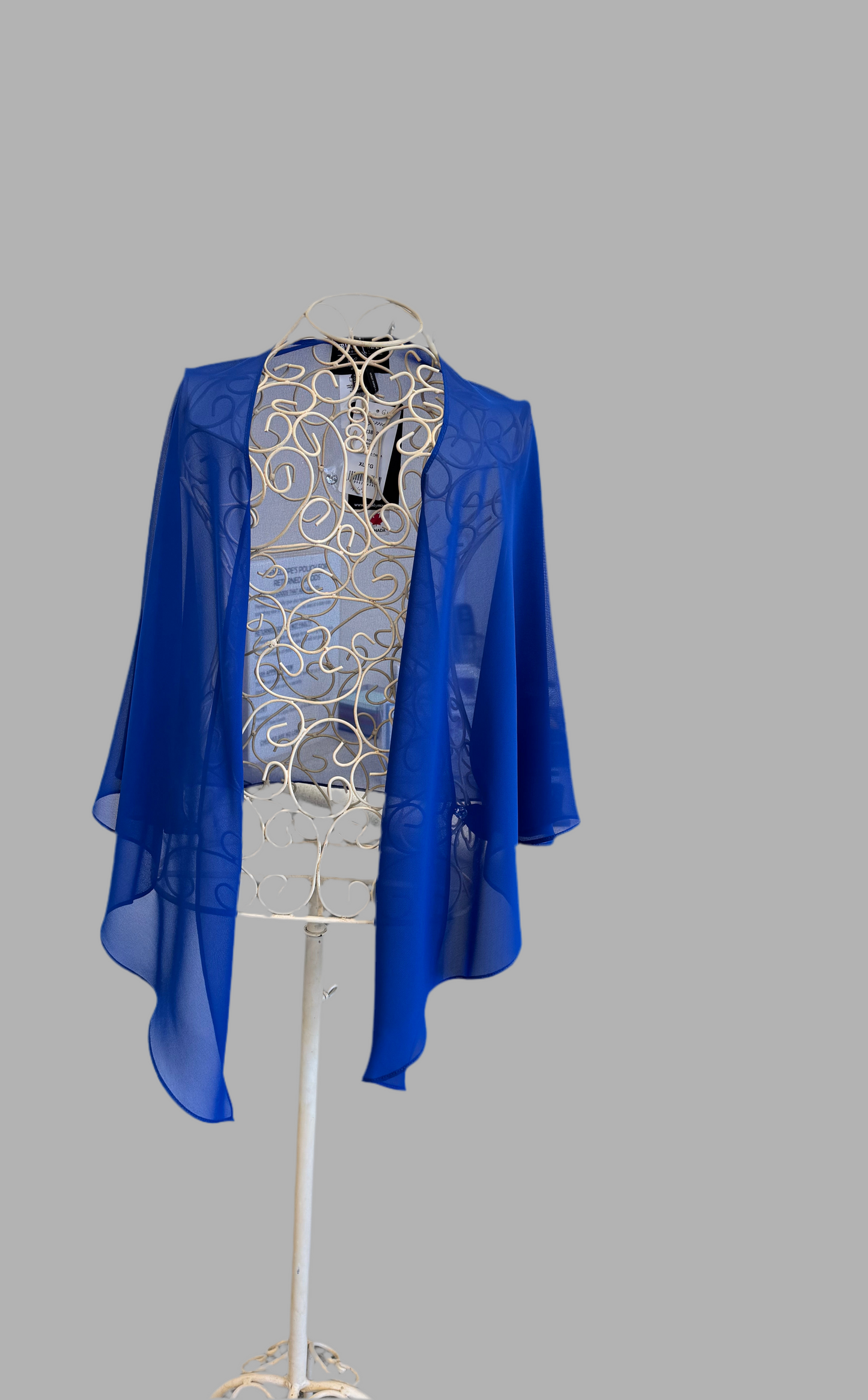 Chiffon Shawl Cover up  Royal Blue