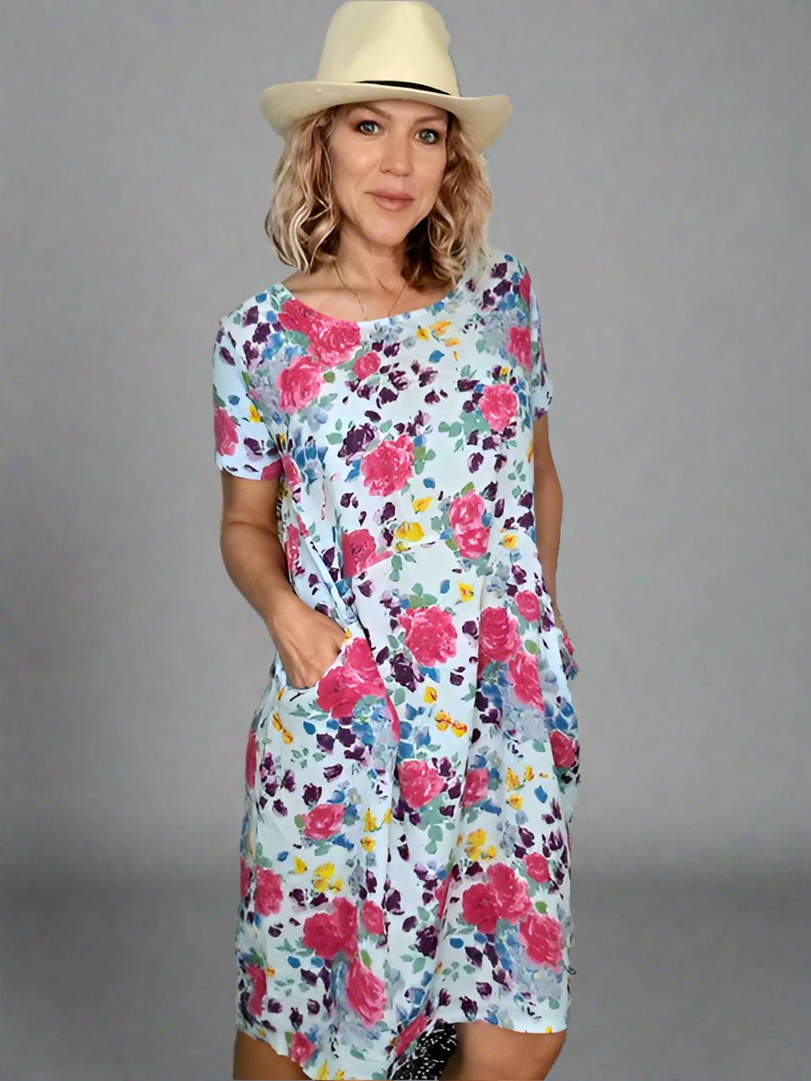 Helga May Jungle Dress - 148880 - (Baby Blue Rose kissed)