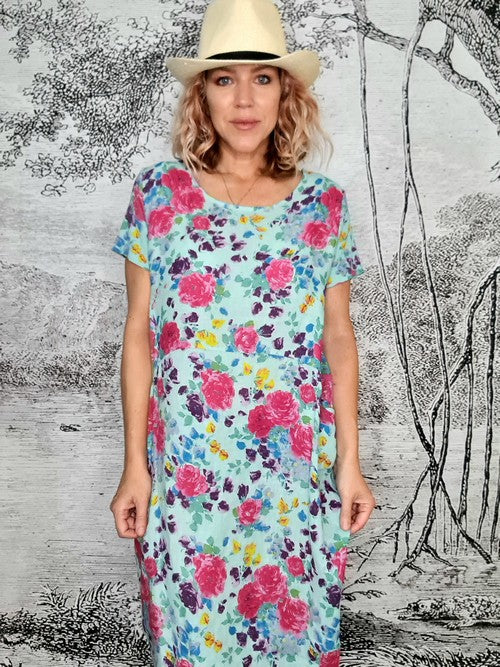 Helga May Jungle Dress - 148880 - (Baby Blue Rose kissed)