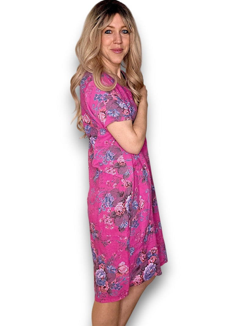 Jungle Dress - Hot Pink Twirl Rose