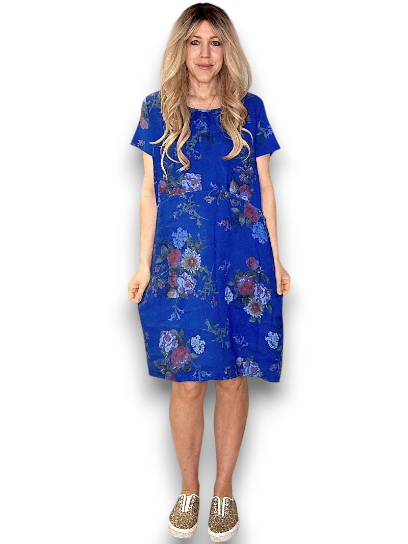 Jungle Dress - Cobalt Bouquet