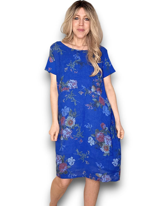 Jungle Dress - Cobalt Bouquet