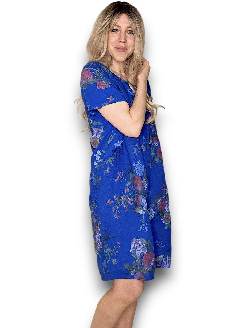 Jungle Dress - Cobalt Bouquet