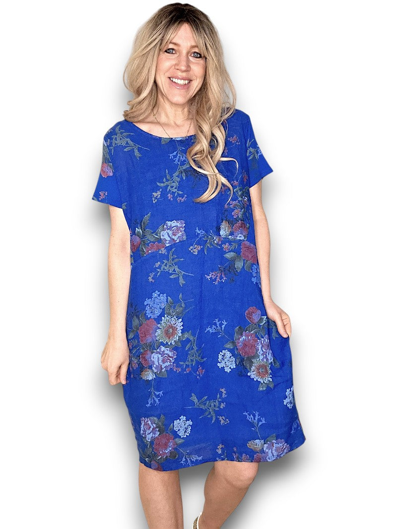Jungle Dress - Cobalt Bouquet
