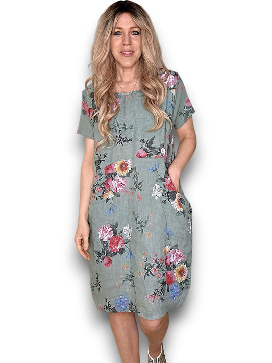 Jungle Dress - Sage Bouquet