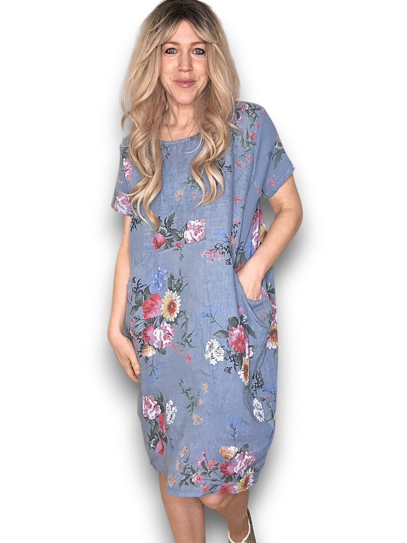 Jungle Dress - Petrol Bouquet