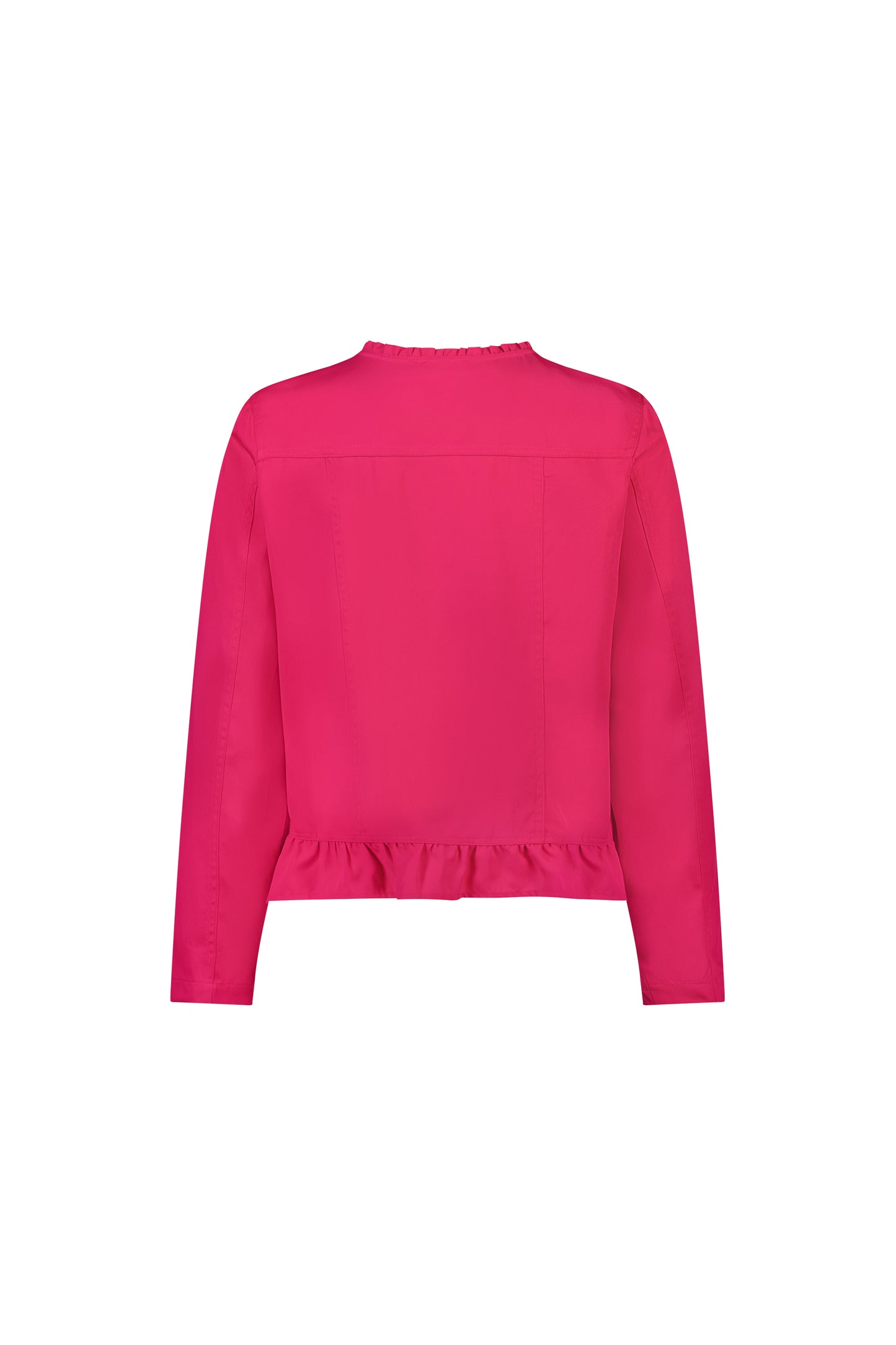Vassalli - 2047N - Tencel Jacket with Frill Hem - 2 Colours - 50% Off - Cerise and Green only left