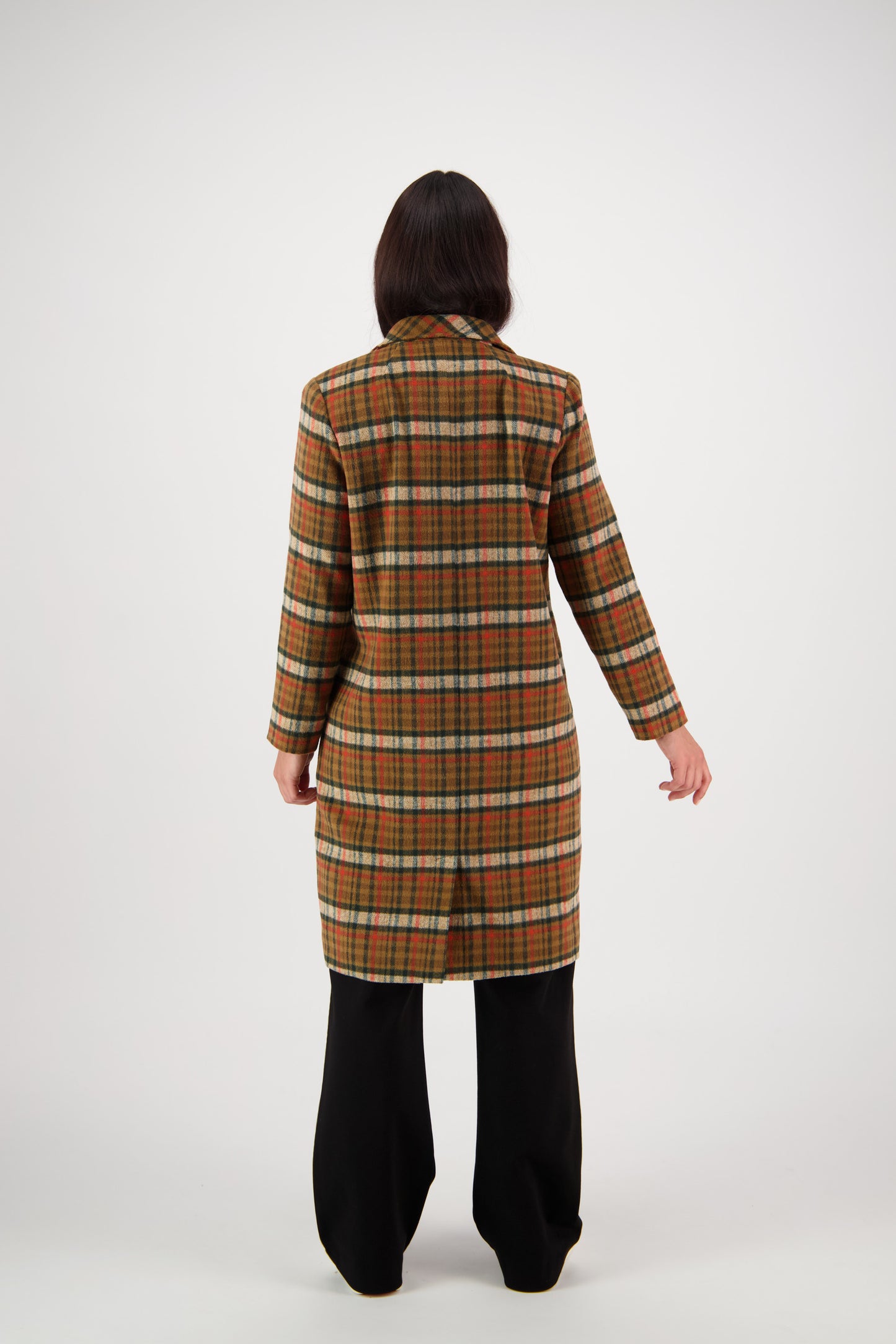 Vassalli - 2060A Longline Lined Wool Blend Coat - Grove - INSTORE
