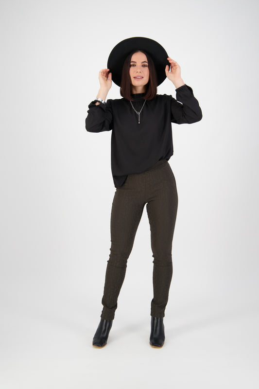 230AF Slim Leg Embossed Pull On Olive 50% Off