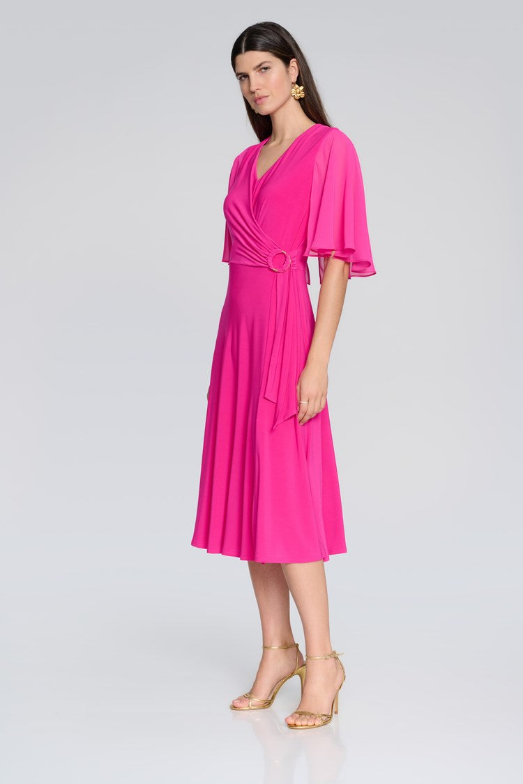 Joseph Ribkoff - Silky Knit Fit And Flare Dress - 231757S24 - Shocking Pink