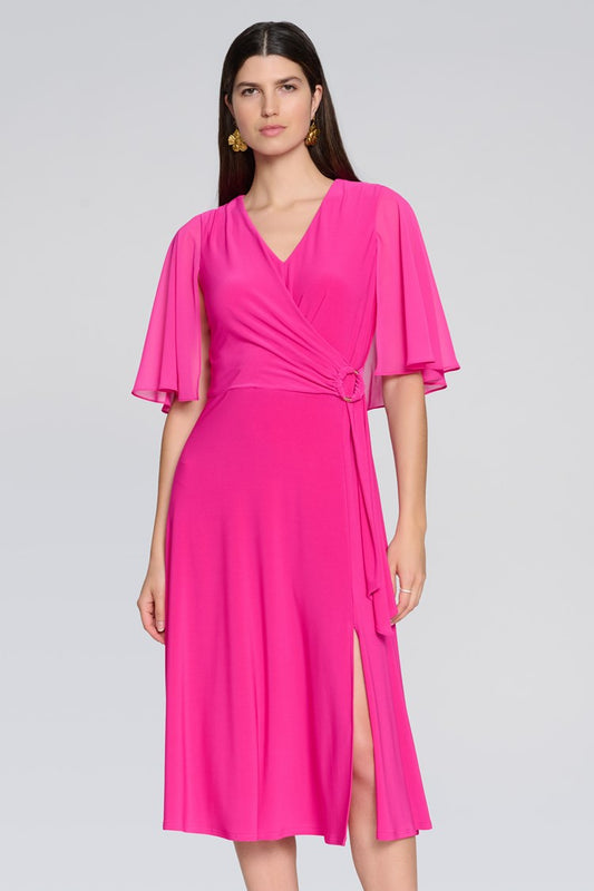 Joseph Ribkoff - Silky Knit Fit And Flare Dress - 231757S24 - Shocking Pink