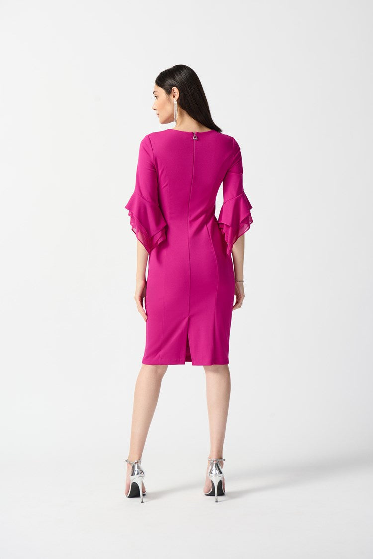 Joseph Ribkoff Ruffle Dress Ruffle Sleeve Dress -Opulence – Penelope’s of Otaki