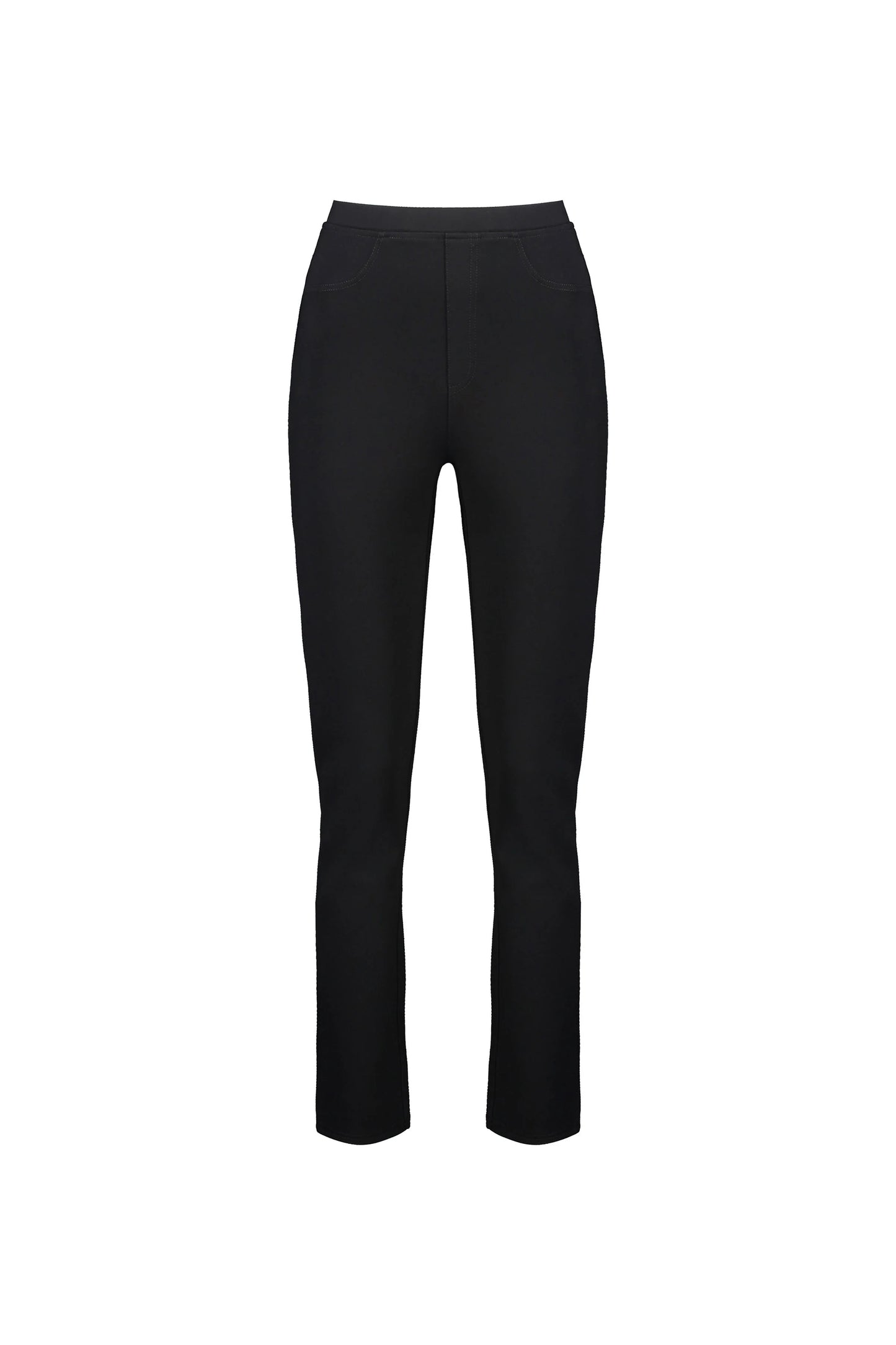 Vassalli - Plain Slim Leg Winter Weight Ponti Pant - 234 - Black