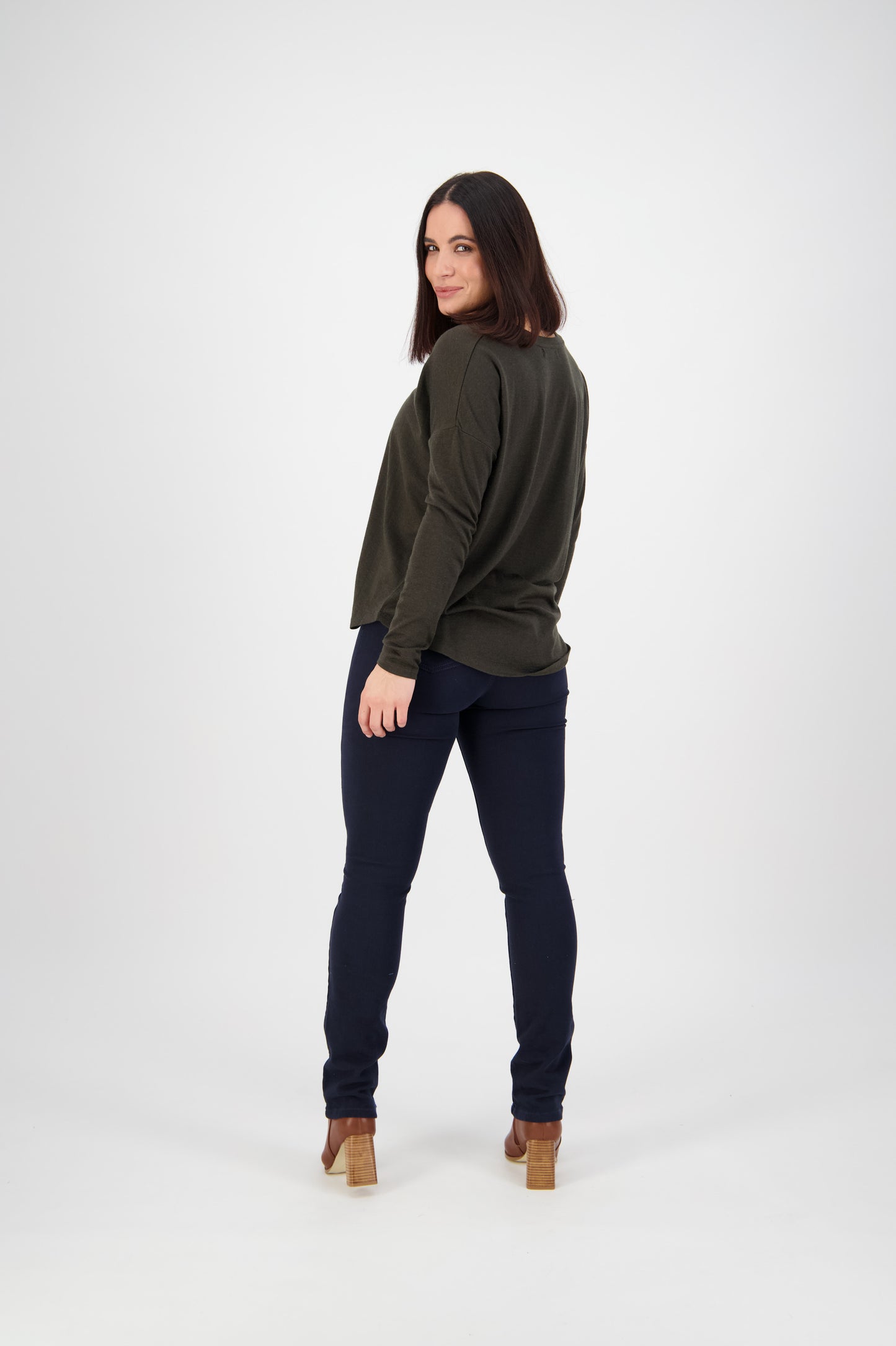 Slim Leg Full Length Knit Denim Pull On - 234K - Carbon Blue