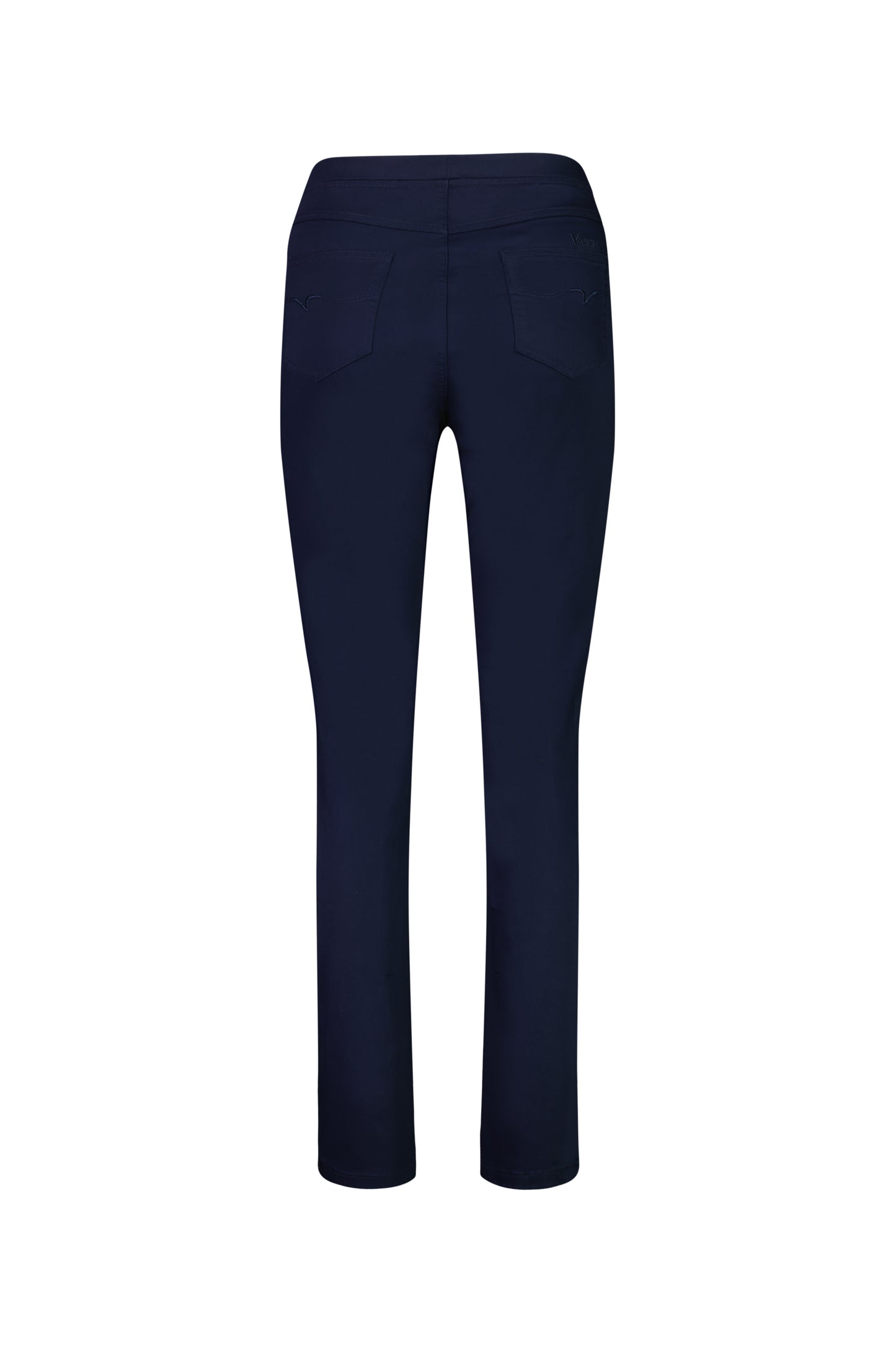 Vassalli - Slim Leg Pull-On Cotton Pant - 234LW - Navy