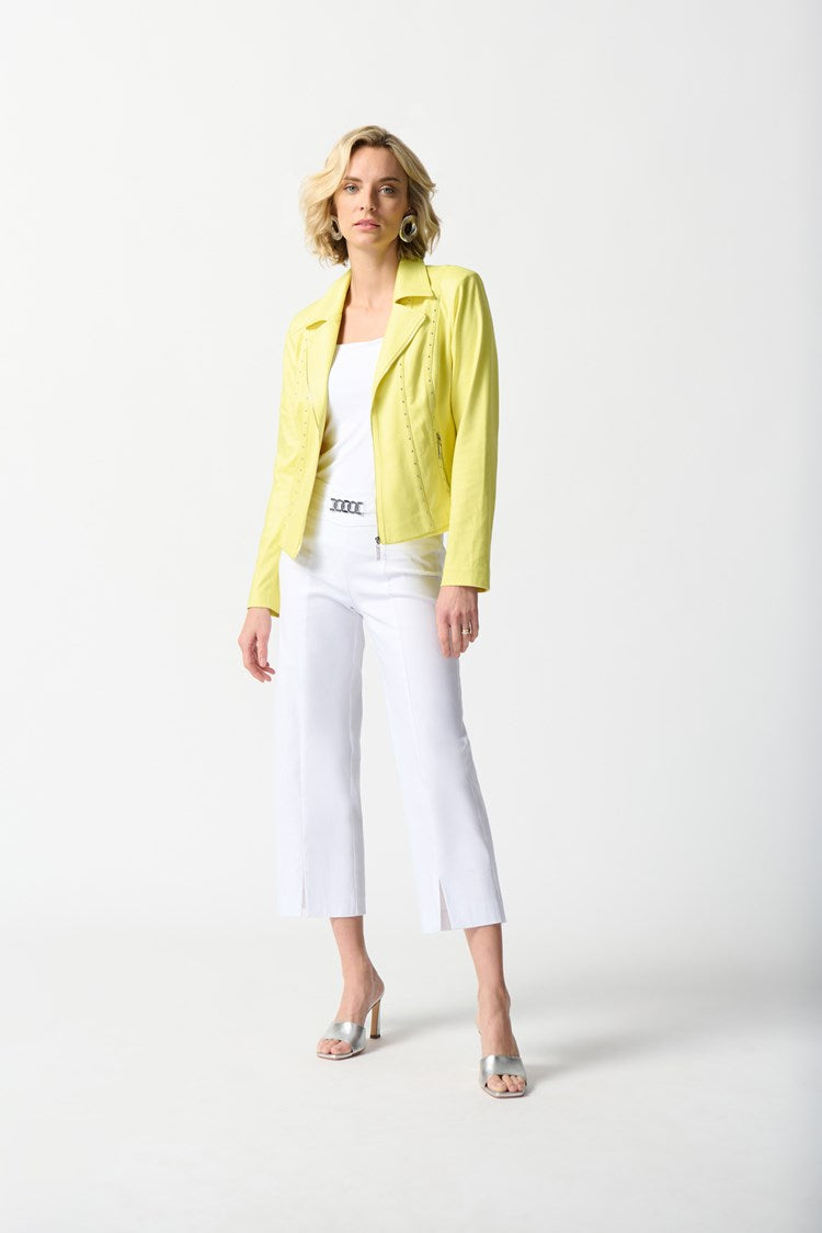 Joseph Ribkoff - Foiled Suede Fitted Jacket - 242908 - Yellow