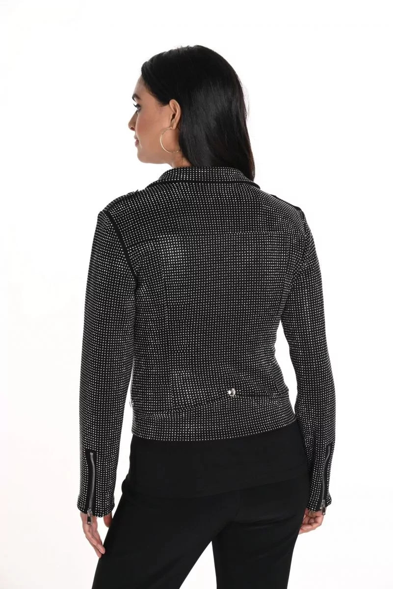 Frank Lyman - Black/Silver Moto Jacket with Rhinestones - 243444U