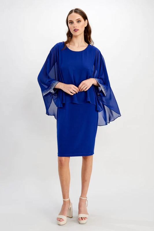 Frank Lyman - Rhinestone Detail Chiffon Dress - 248148 - Imperial Blue
