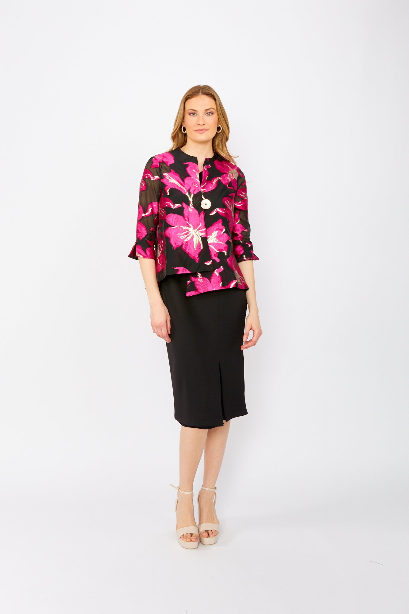 Frank Lyman - Floral Mandarin Collar Jacket - 249247