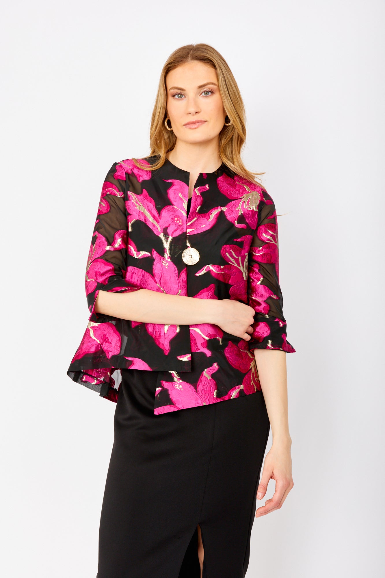 Frank Lyman - Floral Mandarin Collar Jacket - 249247