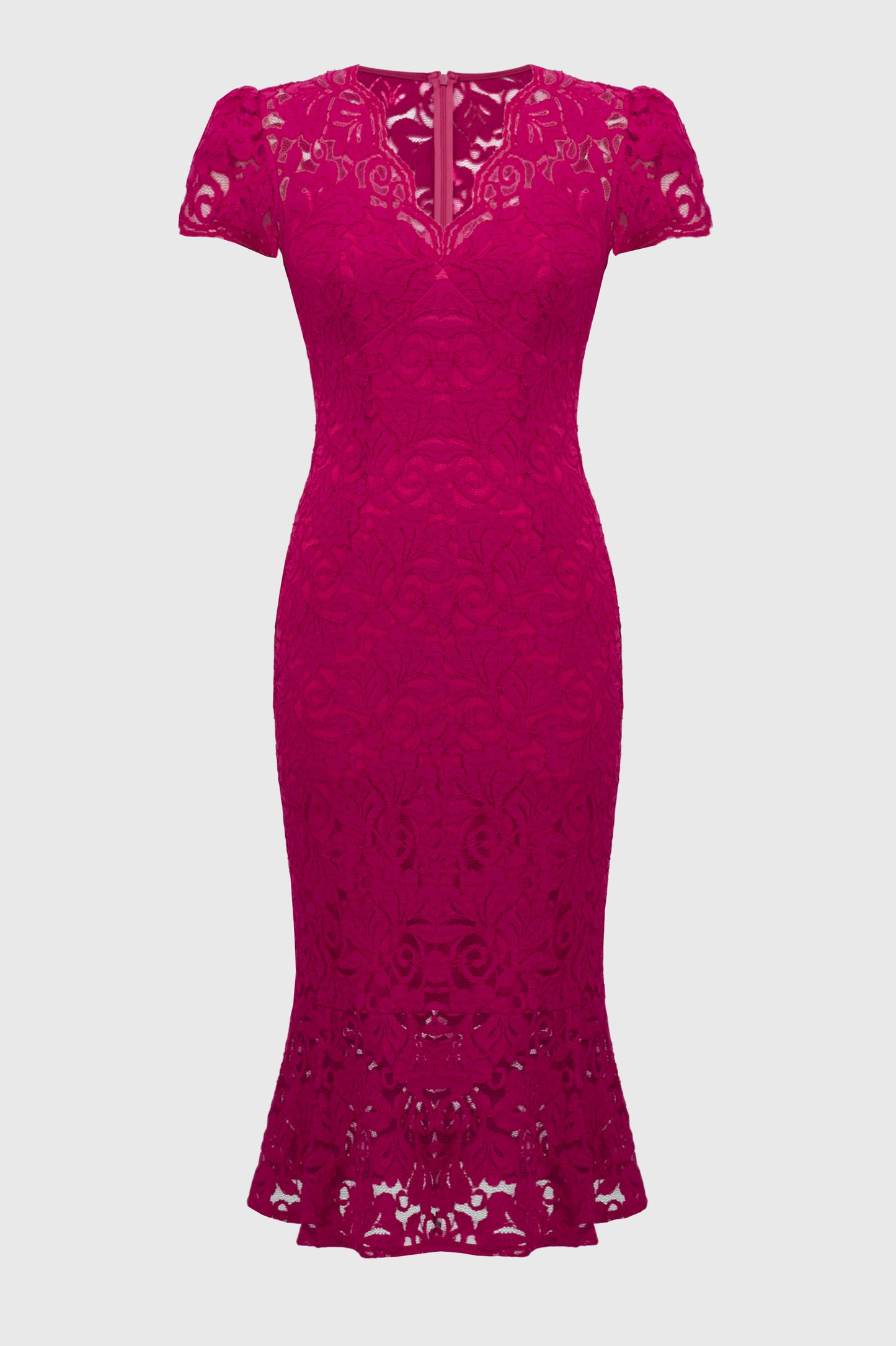 Joseph Ribkoff - Signature | Stretch Lace Trumpet Dress - 251714 - Geranium