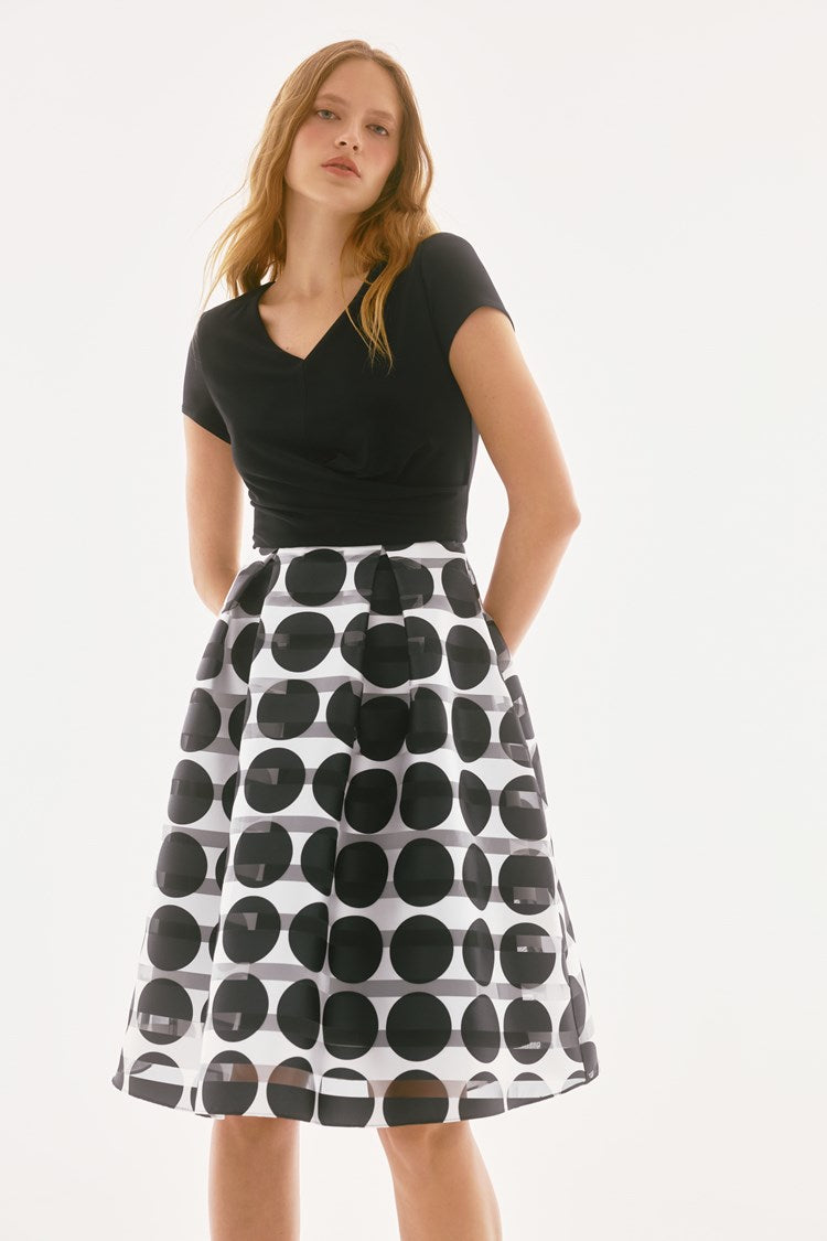 Joseph Ribkoff - Novelty Dot Full Skirt Dress - 251754