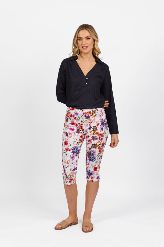 Vassalli - 3/4 Cotton Pull on Pant - 261LW - Burst - 40% Off