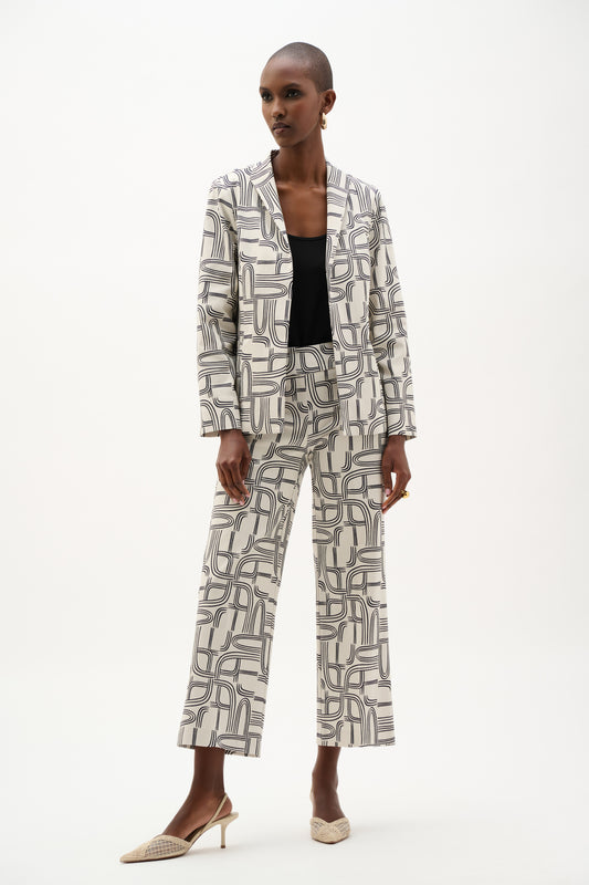 Geometric Print Trouser Suit