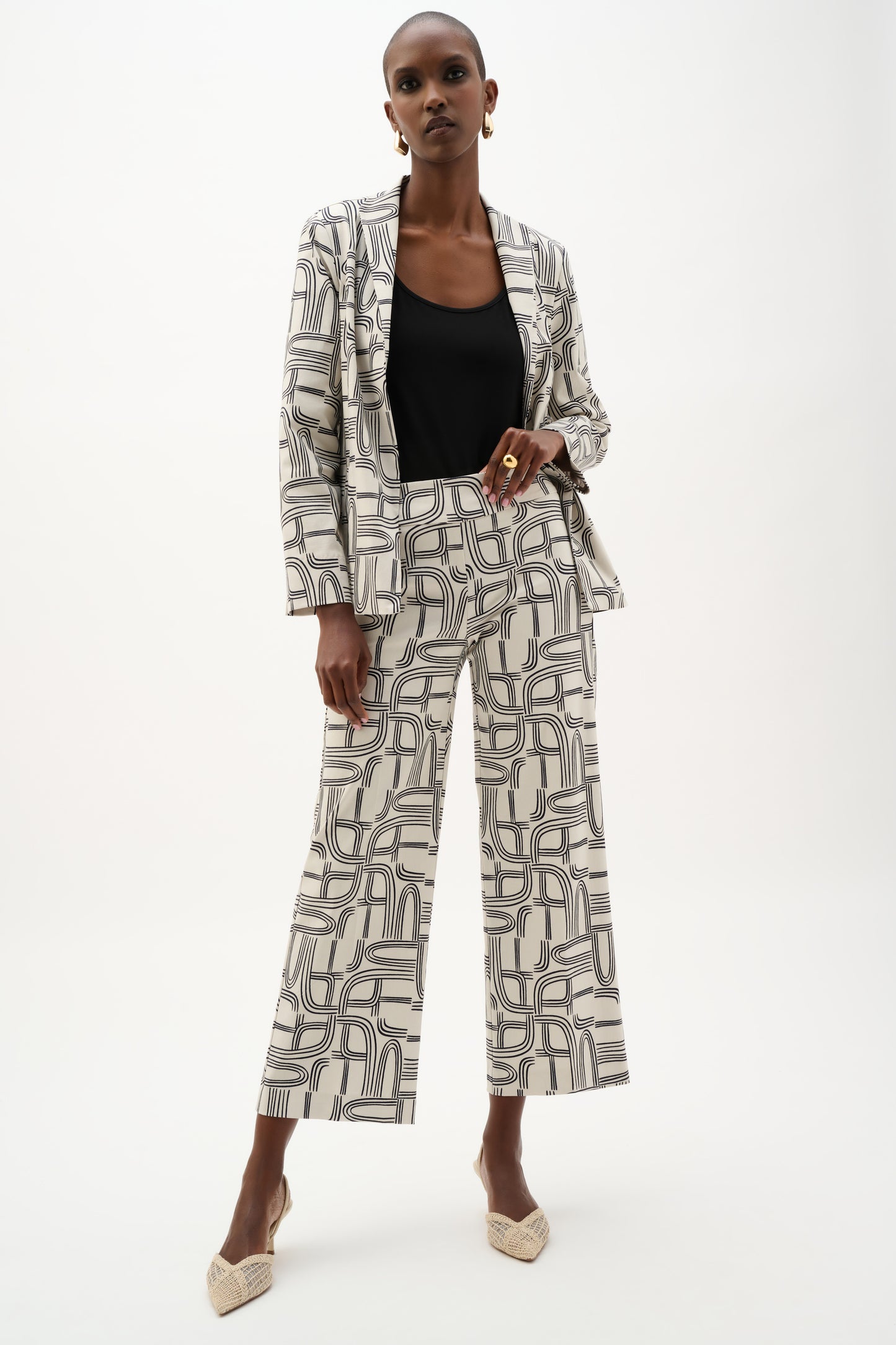 Geometric Print Trouser Suit