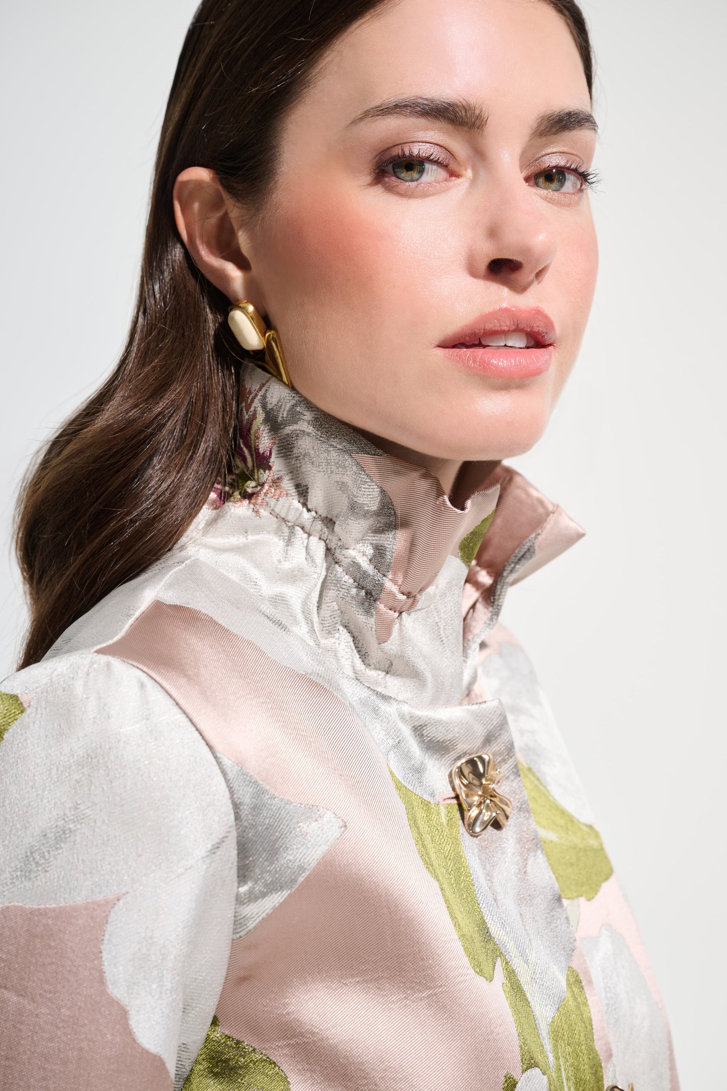 Floral Jacquard Trapeze Jacket