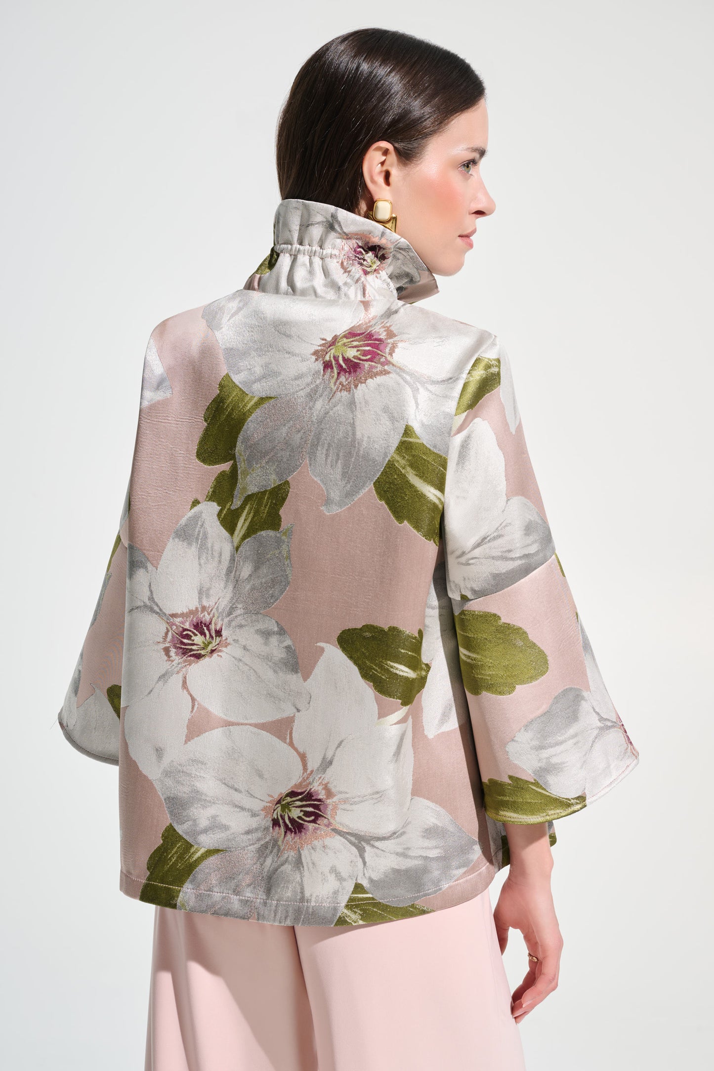 Floral Jacquard Trapeze Jacket