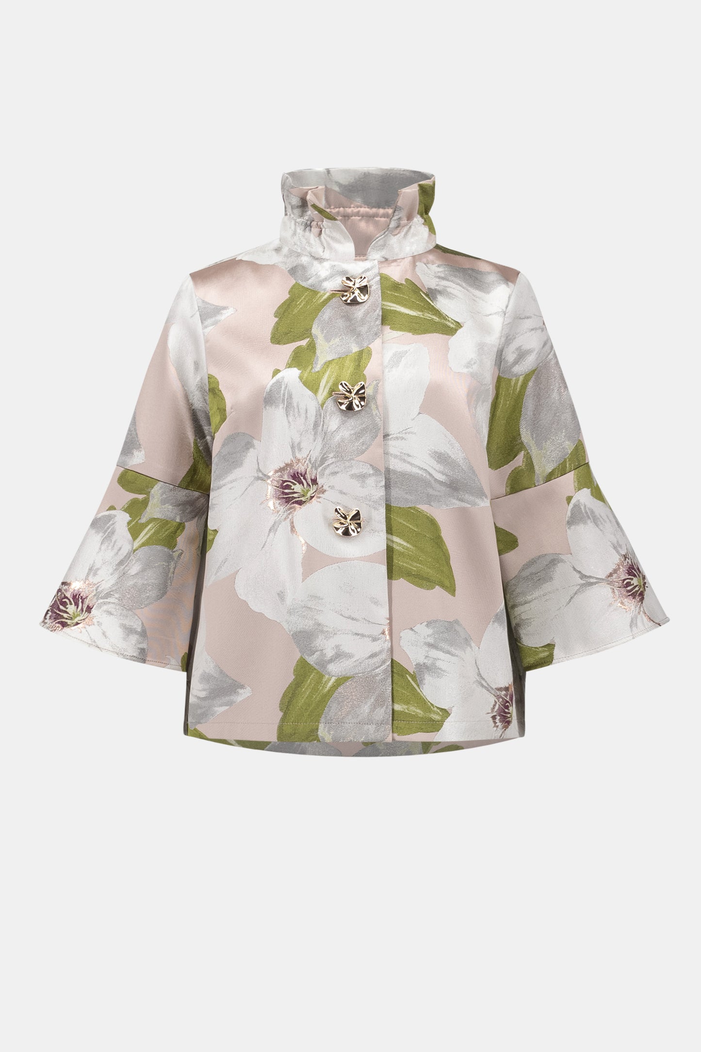 Floral Jacquard Trapeze Jacket