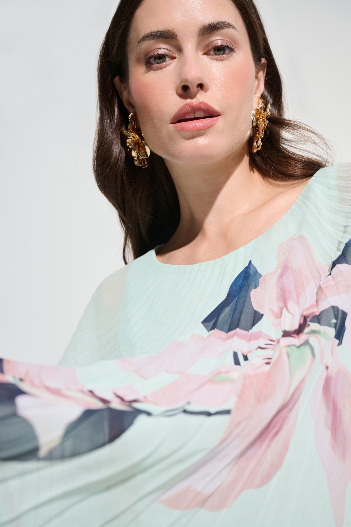 Pleated Chiffon Overlay Top