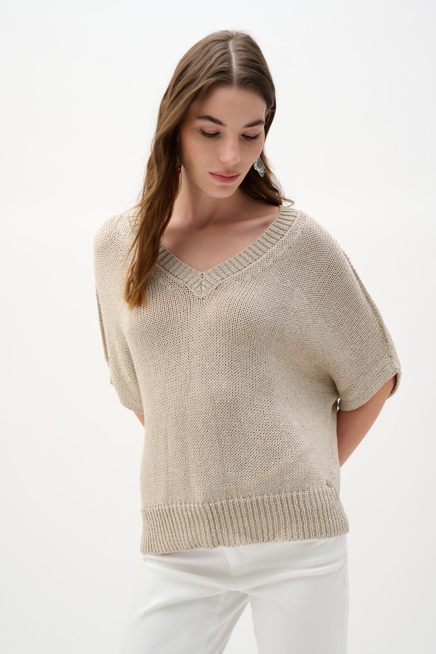 Lurex Sweater Knit Relaxed Top